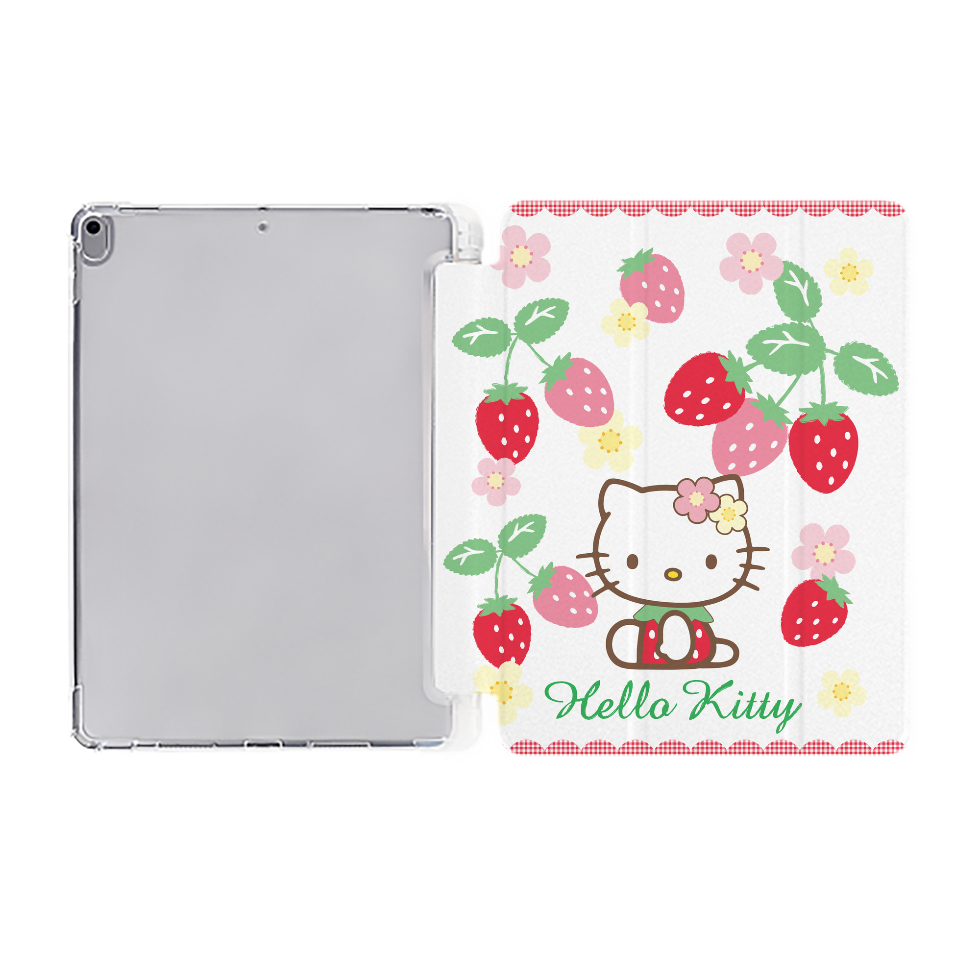 （画像用） Hello Kitty ハローキティ IPad ケース ペン収納付き 三つ折りスタンド PUレザー×シリコン 対応機種9.5/10.5/10.9インチ